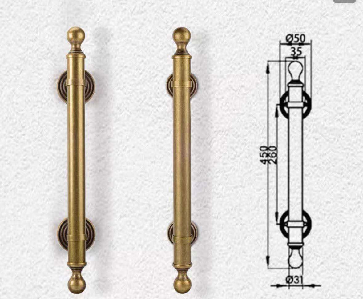 มือจับประตูทองเหลือง H59 รุ่น Orb Finial